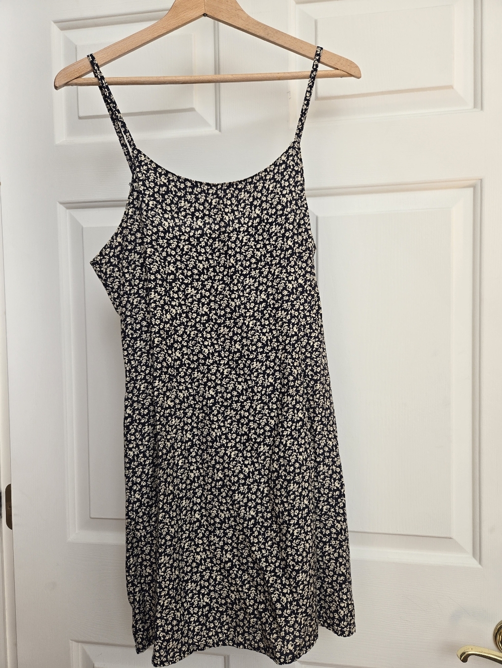 French Connection Black and Cream Floral Mini Dress